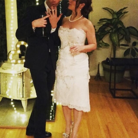 Authentic Marchesa Short Wedding Dress - Picture 8 of 8